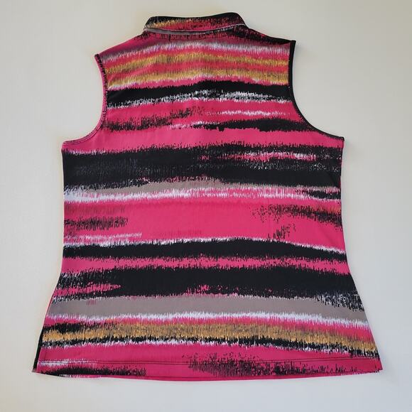 Jamie Sadock Polo Shirt Womens Small Black Pink Sleeveless Golf Tennis - Picture 5 of 7